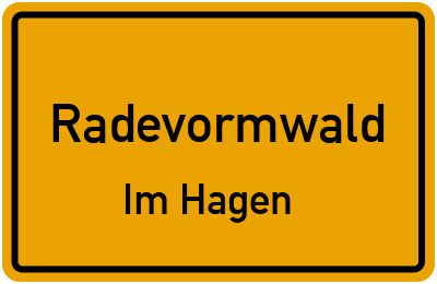 Straßenverzeichnis Radevormwald Im Hagen