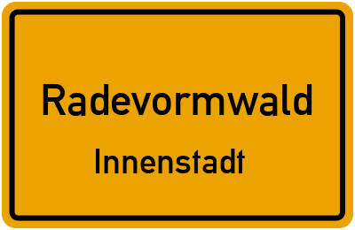 Ortsschild Radevormwald Innenstadt