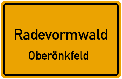 Straßenverzeichnis Radevormwald Oberönkfeld