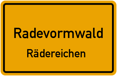 Ortsschild Radevormwald Rädereichen
