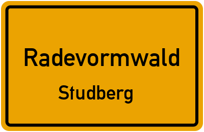Ortsschild Radevormwald Studberg