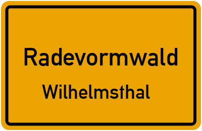 Straßenverzeichnis Radevormwald Wilhelmsthal