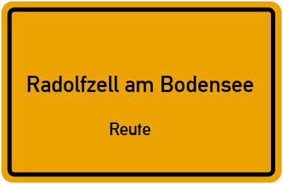 Ortsschild Radolfzell am Bodensee Reute