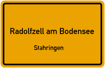 Ortsschild Radolfzell am Bodensee Stahringen