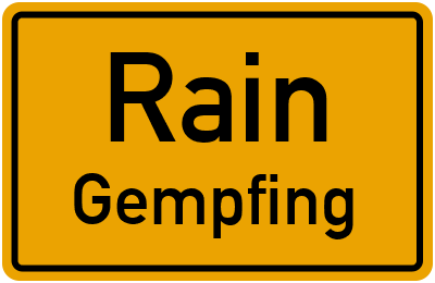 Ortsschild Rain Gempfing