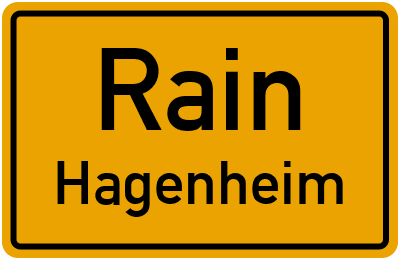 Ortsschild Rain Hagenheim