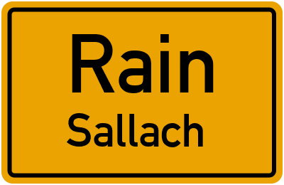 Ortsschild Rain Sallach