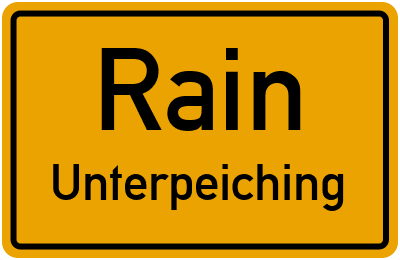 Ortsschild Rain Unterpeiching