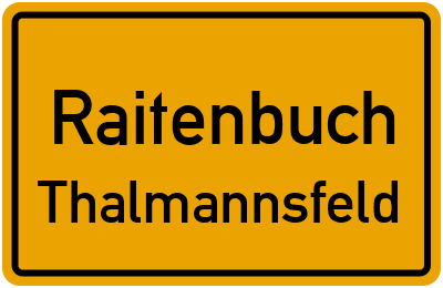 Straßenverzeichnis Raitenbuch Thalmannsfeld