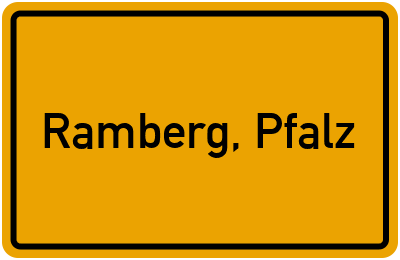 Ortsschild von Gemeinde Ramberg, Pfalz in Rheinland-Pfalz