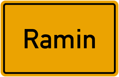 Ortsschild von Ramin in Mecklenburg-Vorpommern