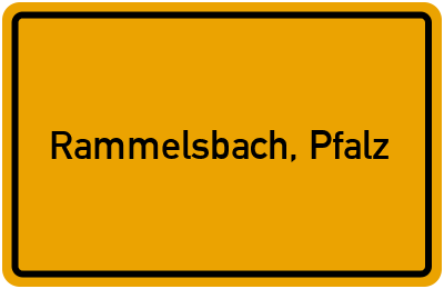 Ortsschild von Gemeinde Rammelsbach, Pfalz in Rheinland-Pfalz