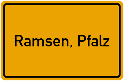 Ortsschild von Gemeinde Ramsen, Pfalz in Rheinland-Pfalz