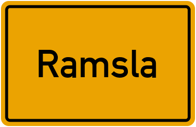 Ortsschild von Gemeinde Ramsla in Thüringen
