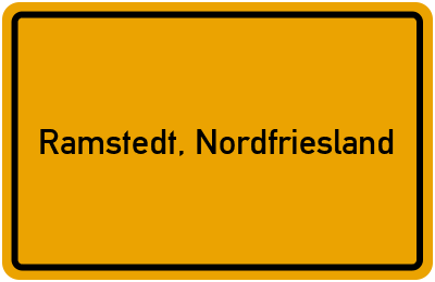 Ortsschild von Gemeinde Ramstedt, Nordfriesland in Schleswig-Holstein