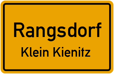 Ortsschild Rangsdorf Klein Kienitz