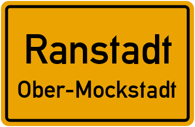 Ortsschild Ranstadt Ober-Mockstadt