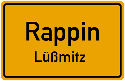 Straßenverzeichnis Rappin Lüßmitz
