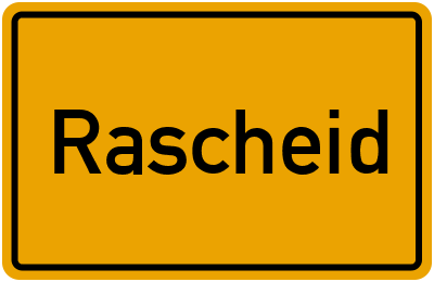 Ortsschild von Gemeinde Rascheid in Rheinland-Pfalz