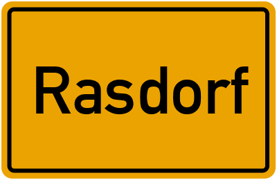 Ortsschild von Rasdorf in Hessen