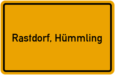 Ortsschild von Gemeinde Rastdorf, Hümmling in Niedersachsen
