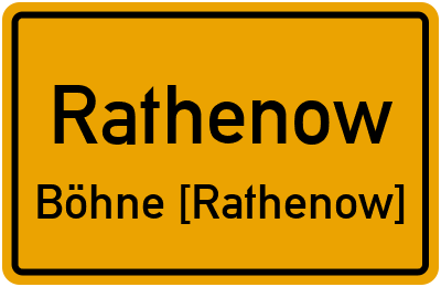 Straßenverzeichnis Rathenow Böhne [Rathenow]