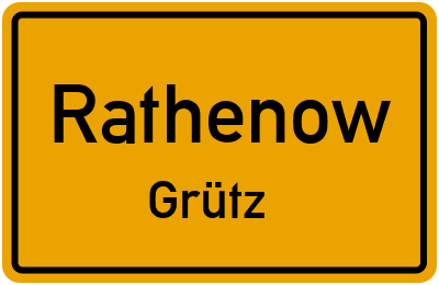 Ortsschild Rathenow Grütz
