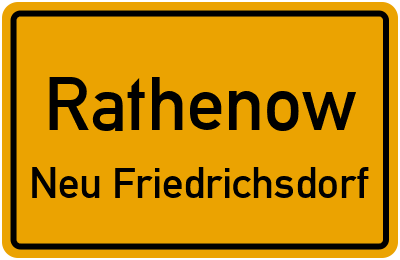 Straßenverzeichnis Rathenow Neu Friedrichsdorf