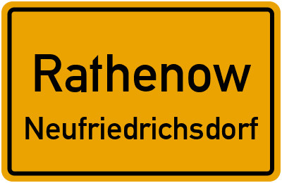 Straßenverzeichnis Rathenow Neufriedrichsdorf