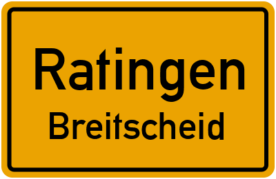 Ortsschild Ratingen Breitscheid