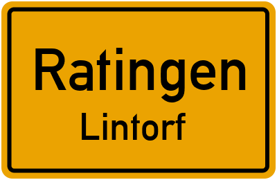Ortsschild Ratingen Lintorf