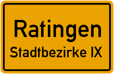 Straßenverzeichnis Ratingen Stadtbezirke IX