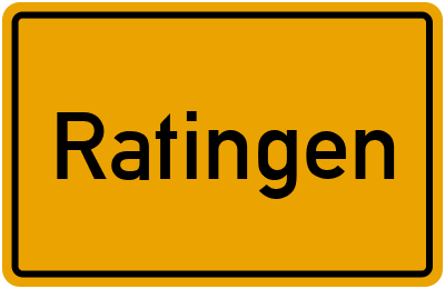 Ortsschild von Stadt Ratingen in Nordrhein-Westfalen