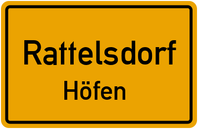 Ortsschild Rattelsdorf Höfen