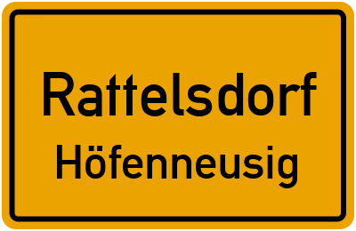 Ortsschild Rattelsdorf Höfenneusig