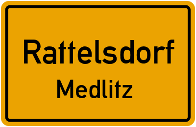 Ortsschild Rattelsdorf Medlitz