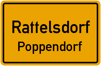 Ortsschild Rattelsdorf Poppendorf