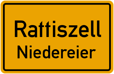 Ortsschild Rattiszell Niedereier
