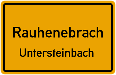 Ortsschild Rauhenebrach Untersteinbach