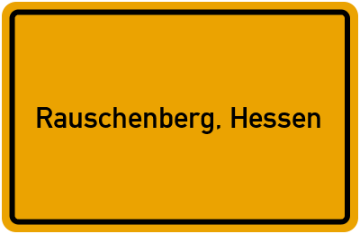 Ortsschild von Stadt Rauschenberg, Hessen in Hessen