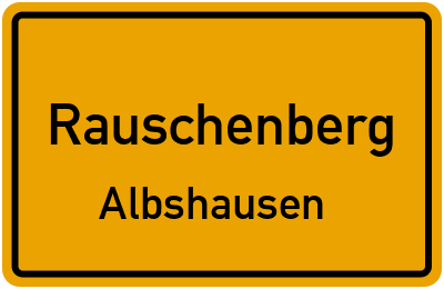 Ortsschild Rauschenberg Albshausen