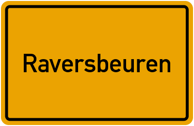 Ortsschild von Gemeinde Raversbeuren in Rheinland-Pfalz
