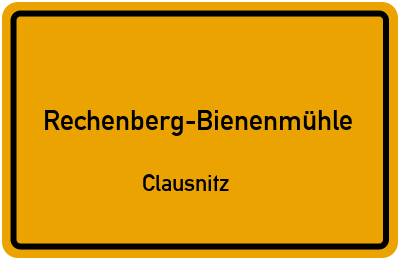 Straßenverzeichnis Rechenberg-Bienenmühle Clausnitz