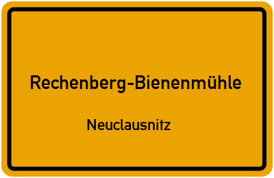 Straßenverzeichnis Rechenberg-Bienenmühle Neuclausnitz