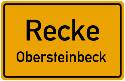 Ortsschild Recke Obersteinbeck