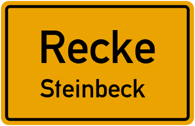 Ortsschild Recke Steinbeck