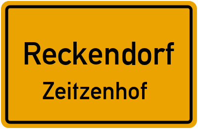 Ortsschild Reckendorf Zeitzenhof