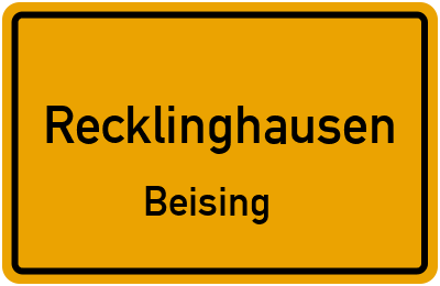 Straßenverzeichnis Recklinghausen Beising