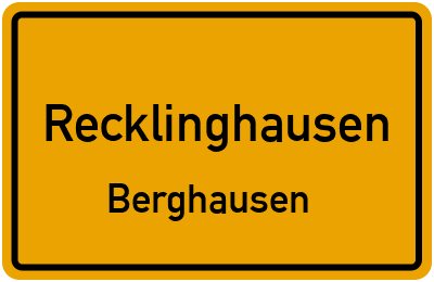 Straßenverzeichnis Recklinghausen Berghausen