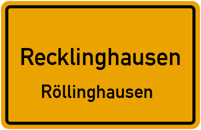 Ortsschild Recklinghausen Röllinghausen